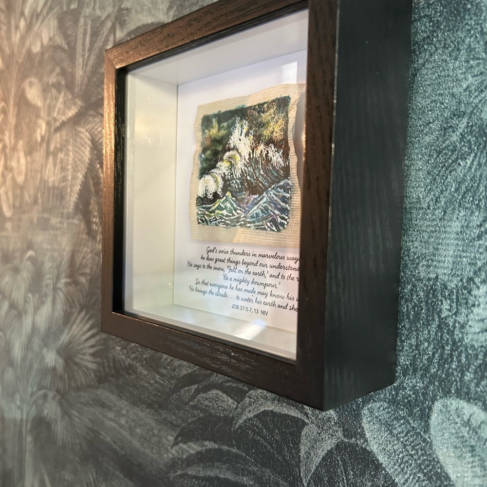 Original artwork Ocean Wave Art in Black Frame